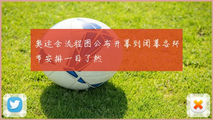 奥运会流程图公布开幕到闭幕各环节安排一目了然